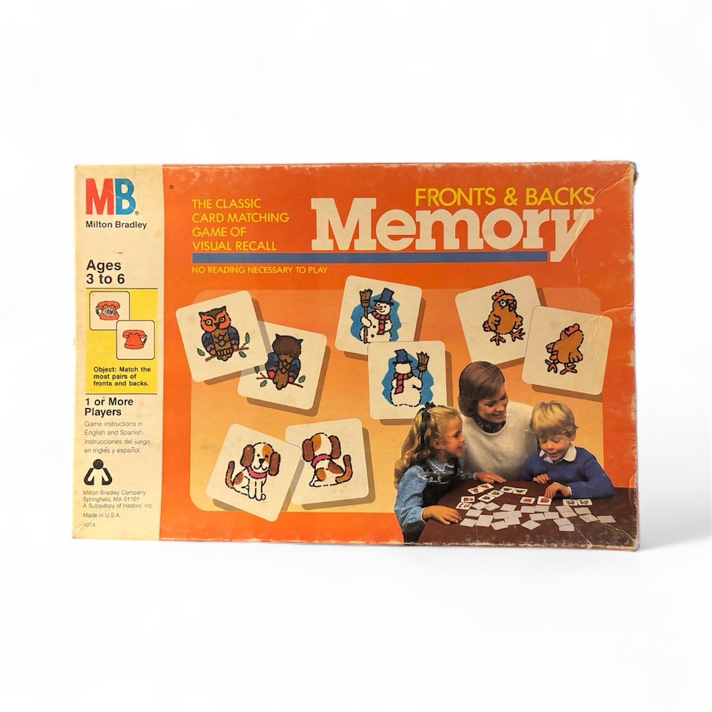 Vintage Milton Bradley Memory Game “Fronts and Backs” Matching Game 1986